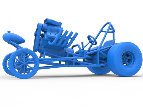 Vintage Front engine dragster Base Version 2 Scale 1 to 25 Modelo de Impressão 3D