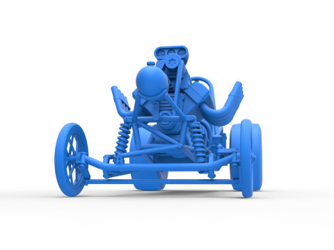 Vintage Front engine dragster Base Version 2 Scale 1 to 25 Modelo de Impressão 3D