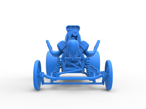 Vintage Front engine dragster Base Version 2 Scale 1 to 25 Modelo de Impressão 3D