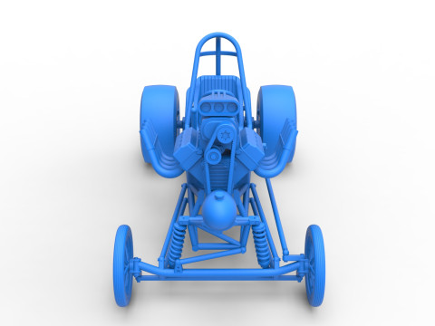 Vintage Front engine dragster Base Version 2 Scale 1 to 25 Modelo de Impressão 3D