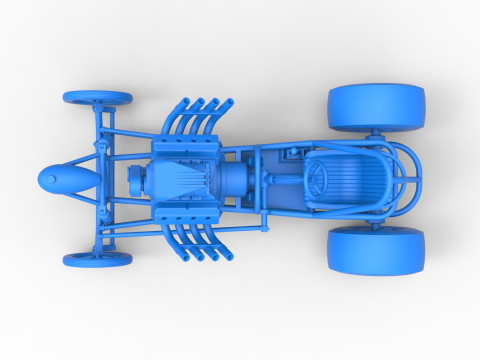 Vintage Front engine dragster Base Version 2 Scale 1 to 25 Modelo de Impressão 3D