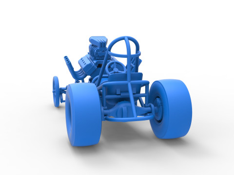 Vintage Front engine dragster Base Version 2 Scale 1 to 25 Modelo de Impressão 3D