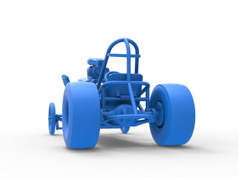 Vintage Front engine dragster Base Version 2 Scale 1 to 25 Modelo de Impressão 3D