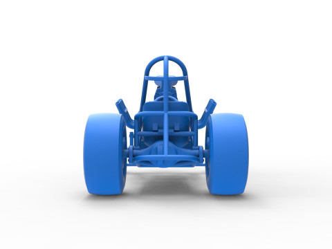 Vintage Front engine dragster Base Version 2 Scale 1 to 25 Modelo de Impressão 3D