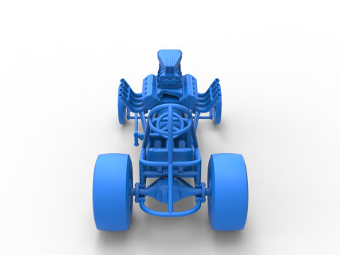 Vintage Front engine dragster Base Version 2 Scale 1 to 25 Modelo de Impressão 3D