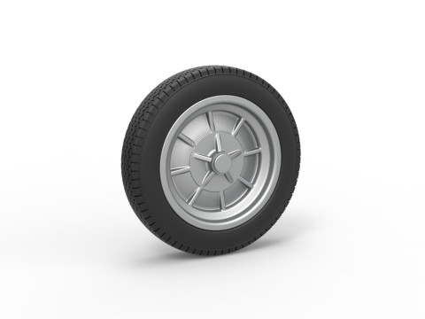 Front wheel of old school dragster Version 5 Scale 1 to 25 3D प्रिंट मॉडल