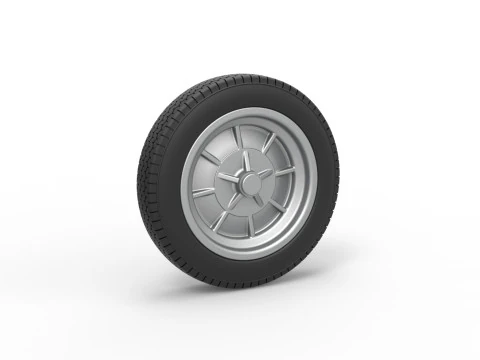 Roda depan dragster jadul Versi 5 Skala 1 sampai 25 Model Cetak 3D