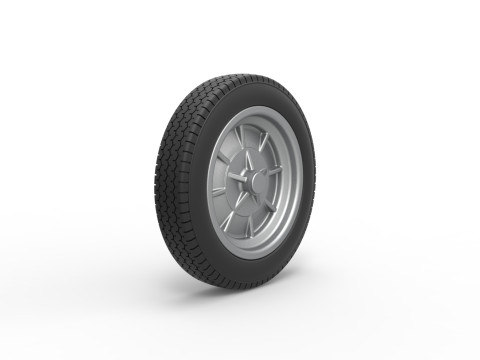 Front wheel of old school dragster Version 5 Scale 1 to 25 Modelo de Impressão 3D