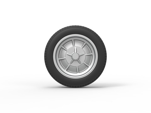 Front wheel of old school dragster Version 5 Scale 1 to 25 Modelo de Impressão 3D
