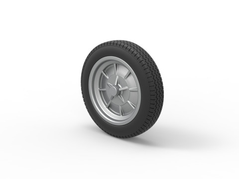 Front wheel of old school dragster Version 5 Scale 1 to 25 Modelo de Impressão 3D