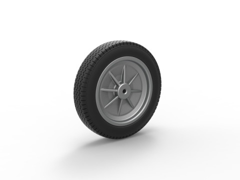 Front wheel of old school dragster Version 5 Scale 1 to 25 Modelo de Impressão 3D