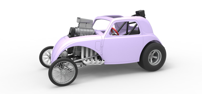 Front engine old school dragster with shell Version 10 Scale 1 to 25 Modello di stampa 3D .c4d .max .obj .3ds .fbx .stl .blend