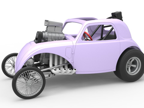 Front engine old school dragster with shell Version 10 Scale 1 to 25 3D Принт Модель