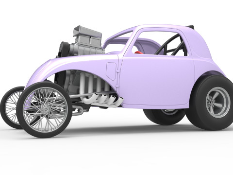 Front engine old school dragster with shell Version 10 Scale 1 to 25 Modello di stampa 3D