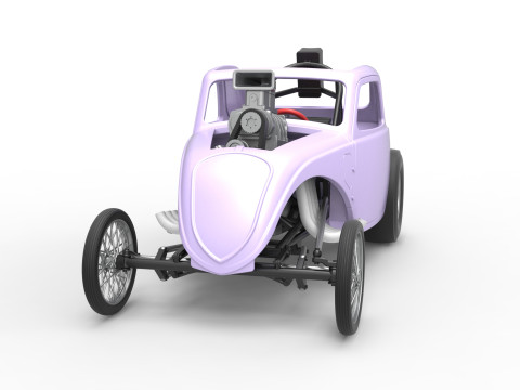 Front engine old school dragster with shell Version 10 Scale 1 to 25 Modello di stampa 3D