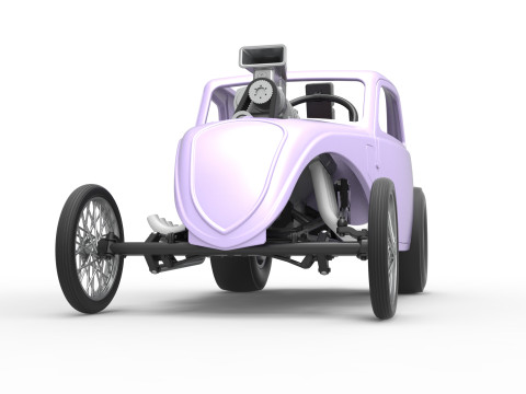 Front engine old school dragster with shell Version 10 Scale 1 to 25 Modello di stampa 3D