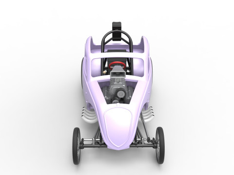 Front engine old school dragster with shell Version 10 Scale 1 to 25 Modello di stampa 3D