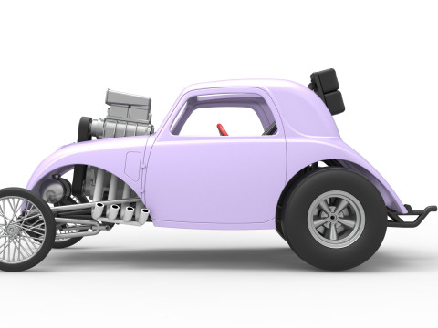 Front engine old school dragster with shell Version 10 Scale 1 to 25 Modello di stampa 3D