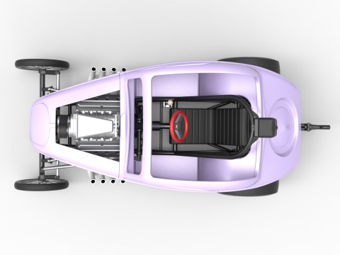 Front engine old school dragster with shell Version 10 Scale 1 to 25 Modello di stampa 3D
