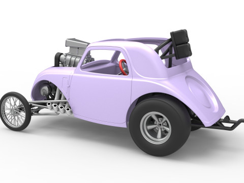 Front engine old school dragster with shell Version 10 Scale 1 to 25 Modello di stampa 3D