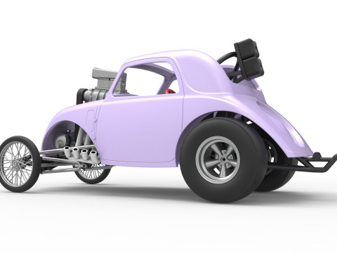 Front engine old school dragster with shell Version 10 Scale 1 to 25 Modello di stampa 3D