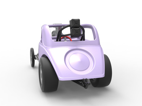 Front engine old school dragster with shell Version 10 Scale 1 to 25 Modello di stampa 3D