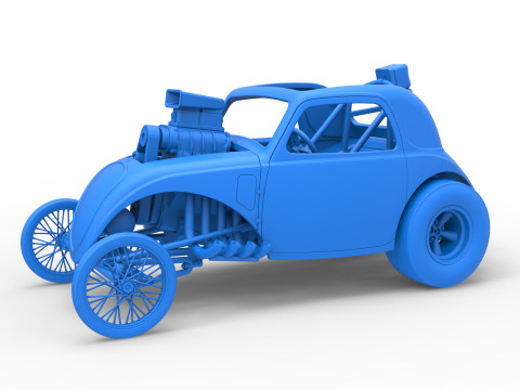 Front engine old school dragster with shell Version 10 Scale 1 to 25 Modello di stampa 3D