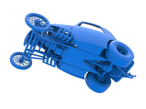 Front engine old school dragster with shell Version 10 Scale 1 to 25 Modello di stampa 3D