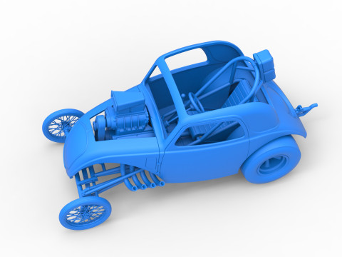 Front engine old school dragster with shell Version 10 Scale 1 to 25 Modello di stampa 3D