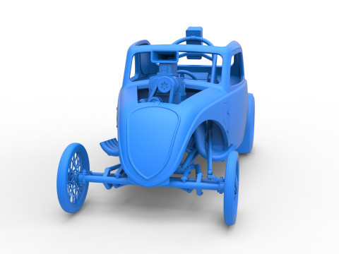 Front engine old school dragster with shell Version 10 Scale 1 to 25 Modello di stampa 3D