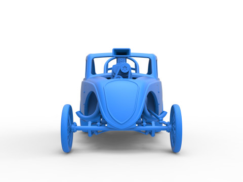 Front engine old school dragster with shell Version 10 Scale 1 to 25 Modello di stampa 3D