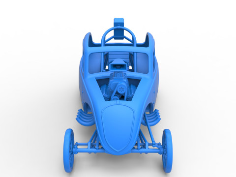 Front engine old school dragster with shell Version 10 Scale 1 to 25 Modello di stampa 3D