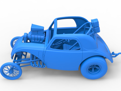 Front engine old school dragster with shell Version 10 Scale 1 to 25 Modello di stampa 3D