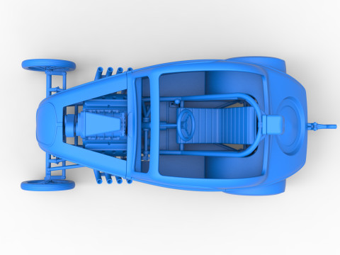 Front engine old school dragster with shell Version 10 Scale 1 to 25 Modello di stampa 3D