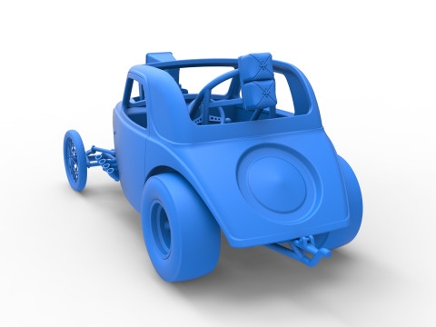 Front engine old school dragster with shell Version 10 Scale 1 to 25 Modello di stampa 3D