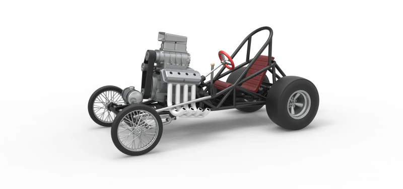 ヴィンテージ フロント エンジン ドラッグスター ベース バージョン 3 スケール 1 ～ 25 3Dプリントモデル .c4d .max .obj .3ds .fbx .stl .blend 