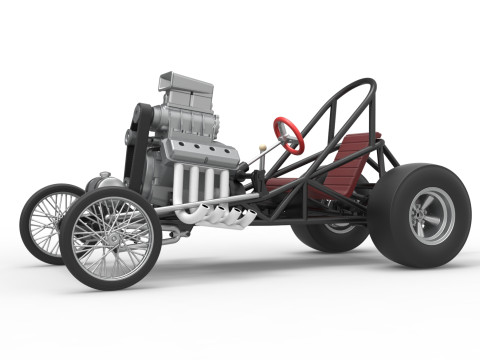 Vintage Front engine dragster Base Version 3 Scale 1 to 25 3D Принт Модель