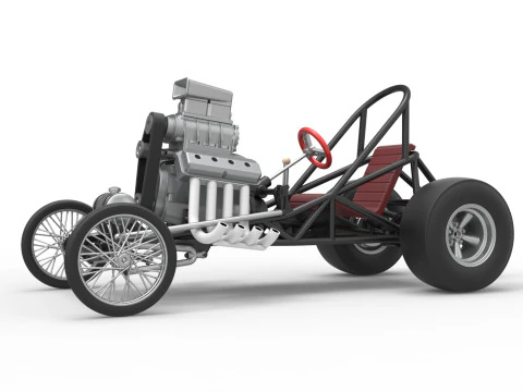 ヴィンテージ フロント エンジン ドラッグスター ベース バージョン 3 スケール 1 ～ 25 3Dプリントモデル