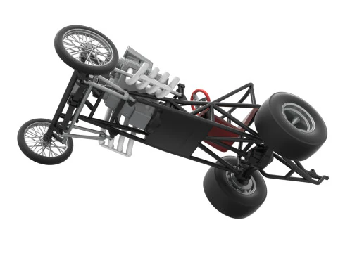 ヴィンテージ フロント エンジン ドラッグスター ベース バージョン 3 スケール 1 ～ 25 3Dプリントモデル