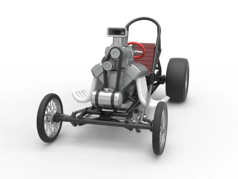 ヴィンテージ フロント エンジン ドラッグスター ベース バージョン 3 スケール 1 ～ 25 3Dプリントモデル