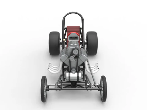 ヴィンテージ フロント エンジン ドラッグスター ベース バージョン 3 スケール 1 ～ 25 3Dプリントモデル