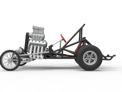 Vintage Front engine dragster Base Version 3 Scale 1 to 25 3D Принт Модель