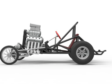 ヴィンテージ フロント エンジン ドラッグスター ベース バージョン 3 スケール 1 ～ 25 3Dプリントモデル