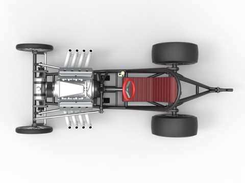 Vintage Front engine dragster Base Version 3 Scale 1 to 25 3D Принт Модель