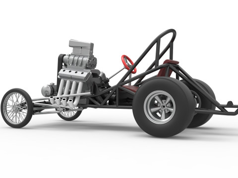 Vintage Front engine dragster Base Version 3 Scale 1 to 25 3D Принт Модель