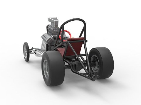 Vintage Front engine dragster Base Version 3 Scale 1 to 25 3D Принт Модель