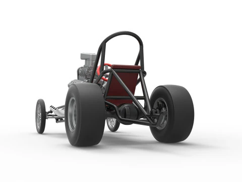 ヴィンテージ フロント エンジン ドラッグスター ベース バージョン 3 スケール 1 ～ 25 3Dプリントモデル