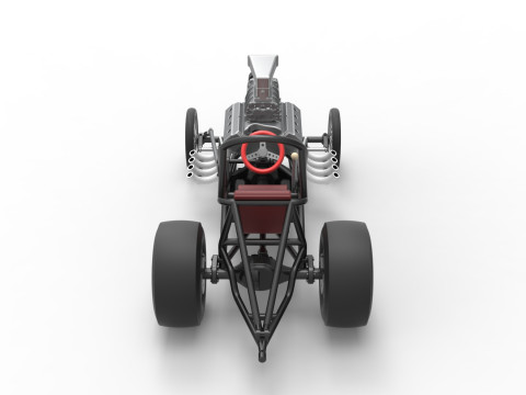 Vintage Front engine dragster Base Version 3 Scale 1 to 25 3D Принт Модель