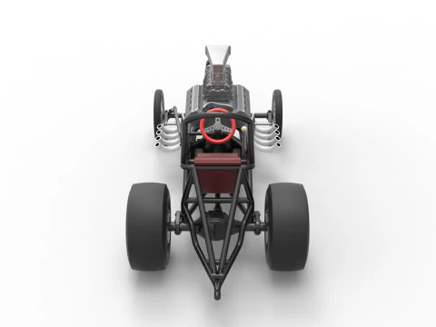 ヴィンテージ フロント エンジン ドラッグスター ベース バージョン 3 スケール 1 ～ 25 3Dプリントモデル