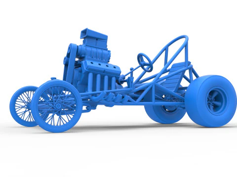 ヴィンテージ フロント エンジン ドラッグスター ベース バージョン 3 スケール 1 ～ 25 3Dプリントモデル